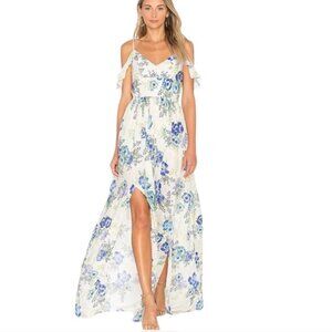 Amanda Uprichard Wren Blue Floral Dress Size Small